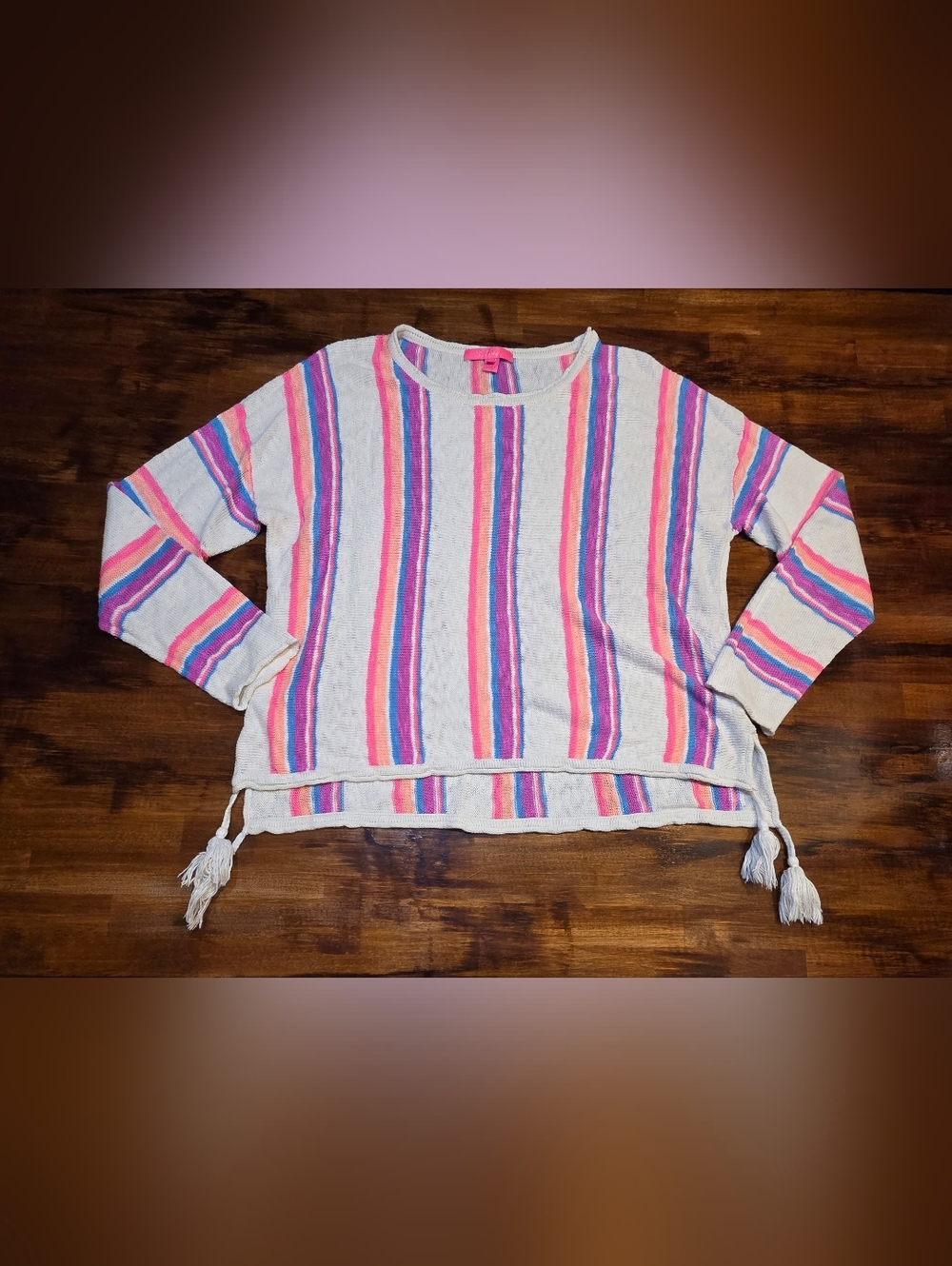 Lilly Pulitzer Sweater Rozalia Stripe Womens XXL Cotton Costal Preppy Indie